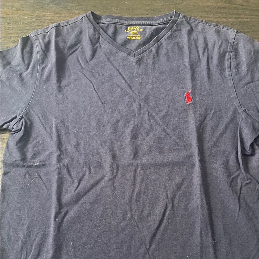 Polo by Ralph Lauren Men's Dark Blue V-Neck T-Shirt